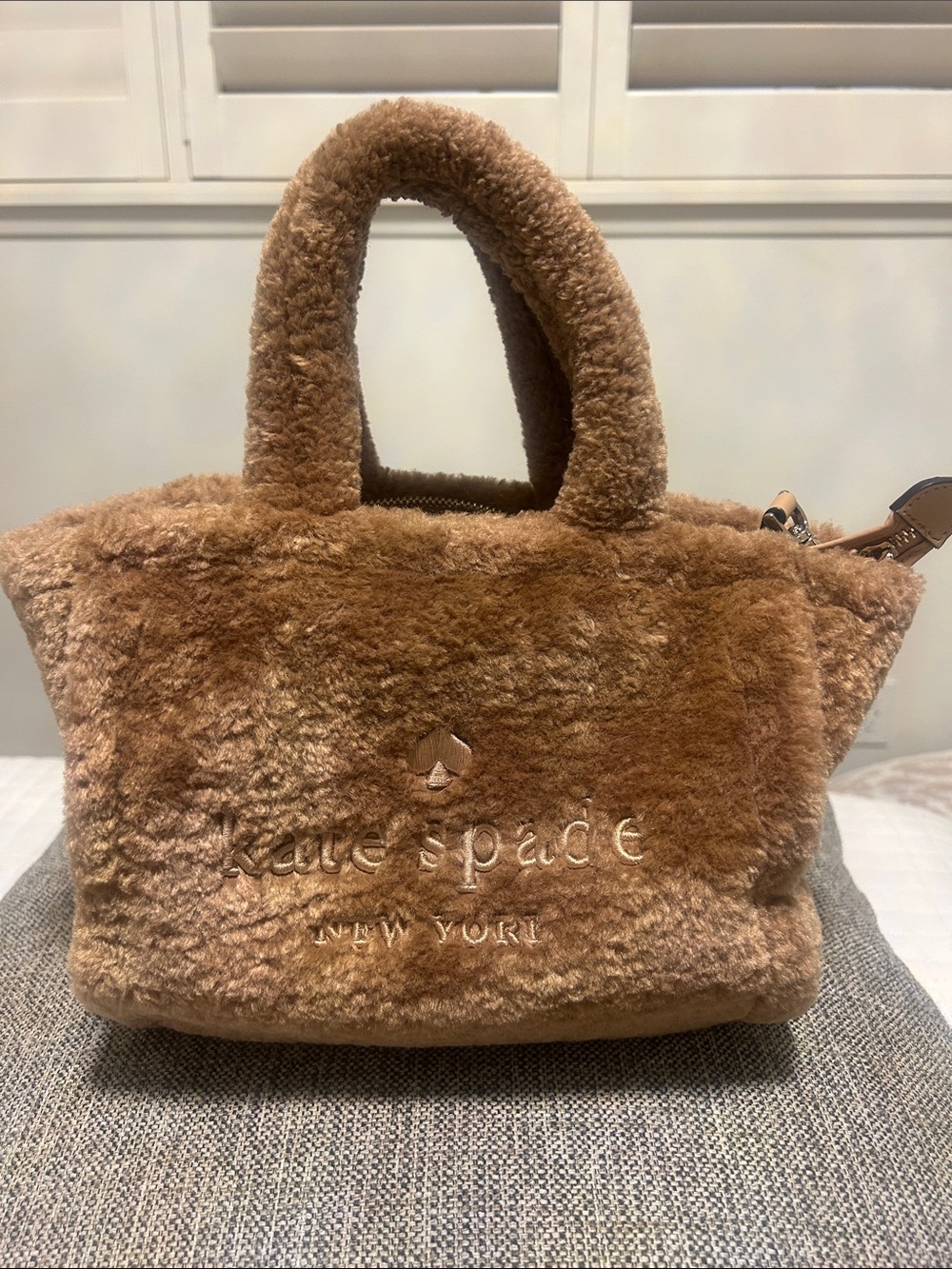 kate spade Brown Faux Shearling Tote Bag